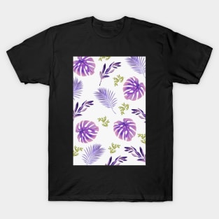 Beautiful Purple Foliage Design Print T-Shirt